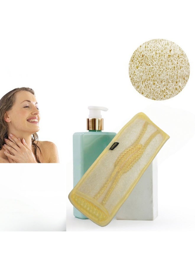 Lovena Long loofah with a back support strap, made from natural loofah and premium soft massage fabric - Image 3